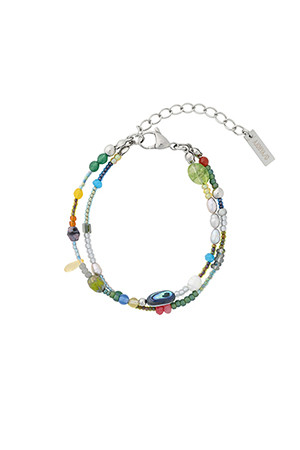 [아조바이아조] Multi Color Beads Layered Bracelet 멀티컬러 비즈 레이어드 팔찌