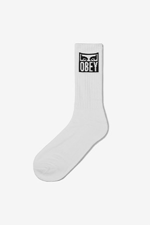 [오베이] OBEY EYES ICON SOCKS 아이즈 아이콘 양말 - WHITE