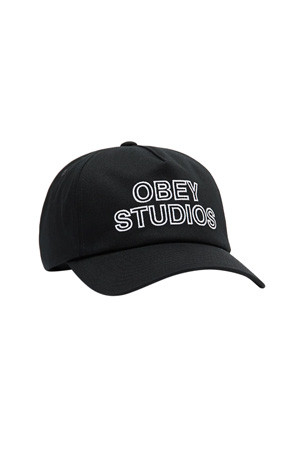 [오베이] OBEY STUDIOS 5 PANEL STRAPBACK 오베이 스튜디오스 파이브 패널 스트랩백 - BLACK