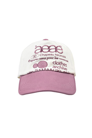 [AEAE] WEB LOGO TWO TONE BALL CAP 웹 로고 투톤 볼캡 - WHITE/PINK