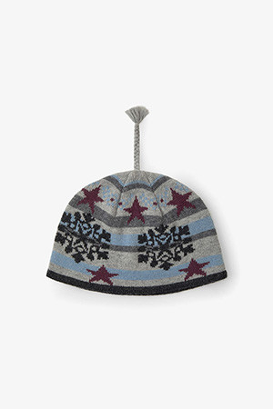 SNOW TASSEL BEANIE - LIGHT GREY