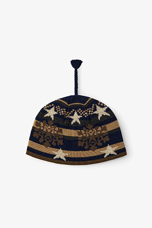 SNOW TASSEL BEANIE - DARK NAVY