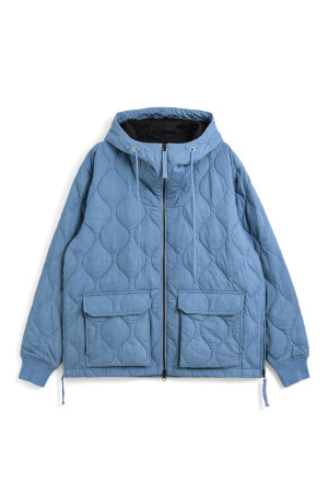 [타이온] MILITARY W-ZIP DOWN HOODIE 밀리터리 더블 지퍼 다운 후디 - BLUE DENIM