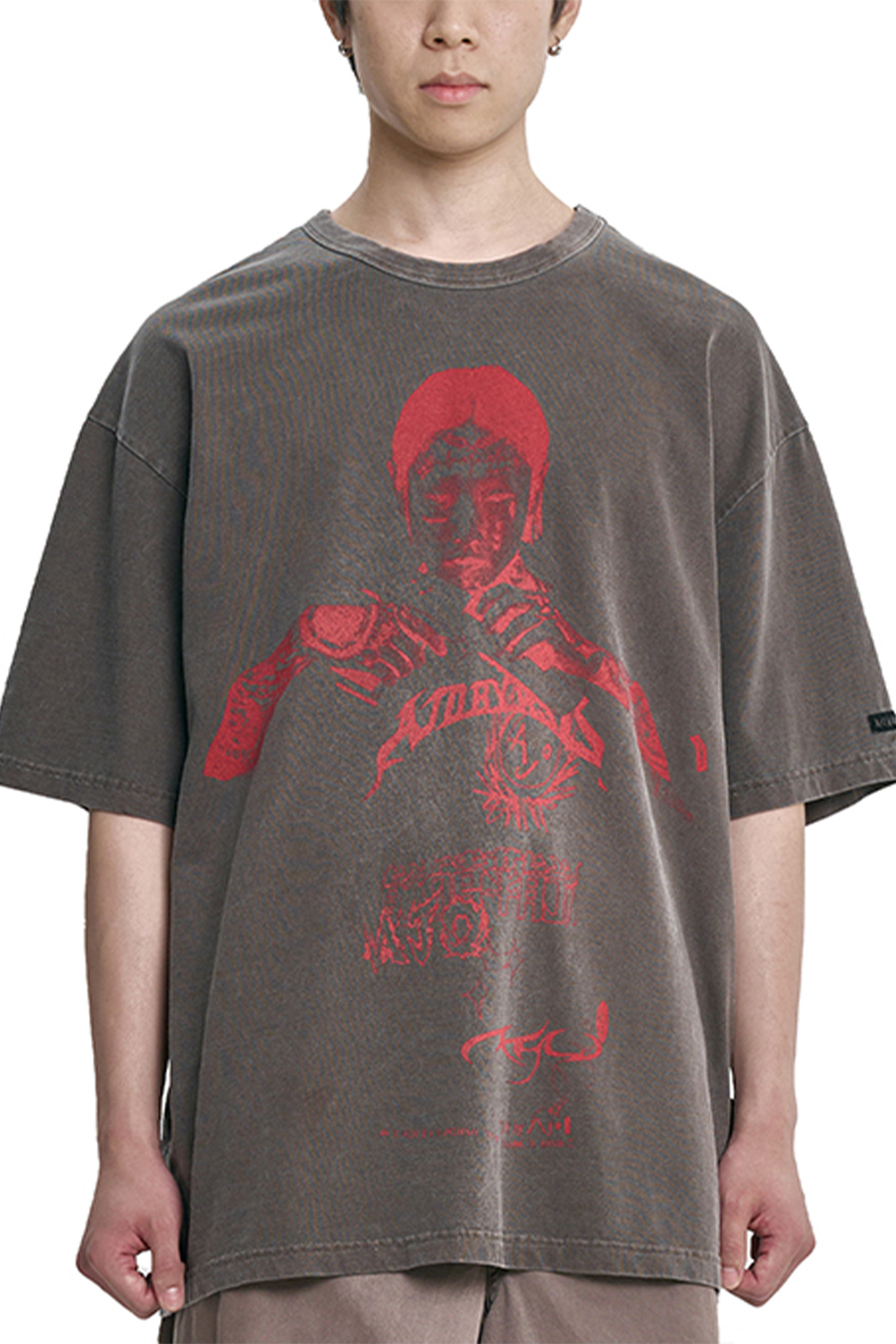 【AJO AJOBYAJO】25SS★ Pseudo Knight Cropped T-Shirt AJOBYAJO Pseudo Knight Cropped T-Shirt