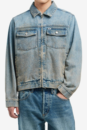 [오베이] OBEY BASE TRUCKER JACKET 오베이 베이스 트러커 자켓 - HEAVY VINTAGE LIGHT INDIGO