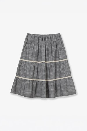 [AEAE] PATTERN TIERED SKIRT 패턴 티어드 스커트 - CHARCOAL