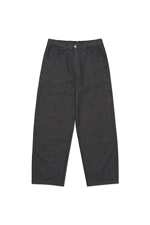 [노매뉴얼] NM STRIPE CURVED DENIM PANTS NM 스트라이프 커브드 데님 팬츠 - BLACK