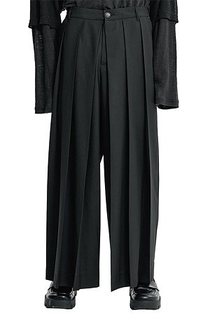 [아조바이아조] Wool Blend Hakama Pants 울 블렌드 하카마 팬츠 - BLACK