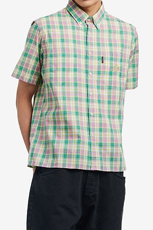 [노프라블레모] ALIENO EMBROIDERED SS CHECK SHIRT 알리에노 엠브로이더드 반팔 체크 셔츠 - MULTI