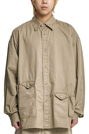 [아조바이아조] Cation Long Sleeve Utility Shirt 카티온 롱 슬리브 유틸리티 셔츠 - BEIGE