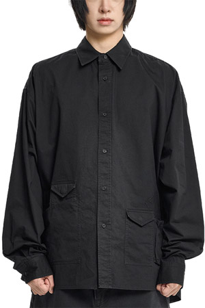 [아조바이아조] Cation Long Sleeve Utility Shirt 카티온 롱 슬리브 유틸리티 셔츠 - BLACK