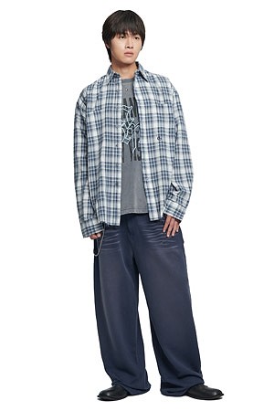 [노매뉴얼] NEO CHECK SHIRT 네오 체크 셔츠 - BLUE