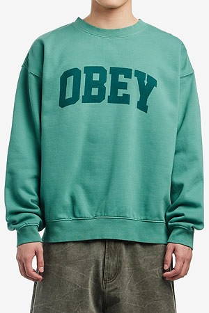 [오베이] COLLEGIATE PIGMENT CREW 콜리지엣 피그먼트 크루 - PIGMENT RAIN FOREST