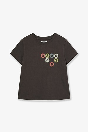 [AEAE] COLOR DOT LOGO TEE 컬러 닷 로고 티 - DARK BROWN