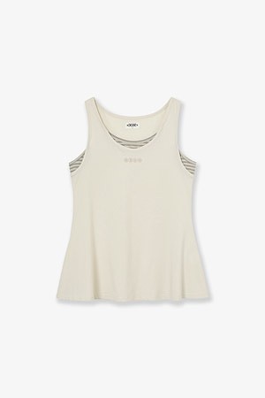 [AEAE] STRIPE LAYERED SLEEVELESS 스트라이프 레이어드 슬리브리스 - IVORY