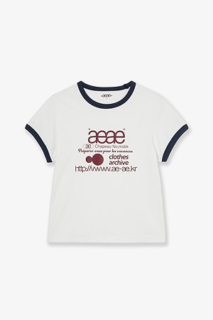 [AEAE] WEB LOGO RINGER TEE 웹 로고 링거 티 - WHITE