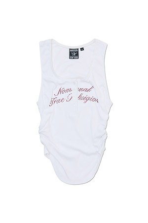 [노매뉴얼] NO RELIGION SHIRRING SLEEVELESS TEE 노 릴리전 셔링 슬리브리스 티 - WHITE