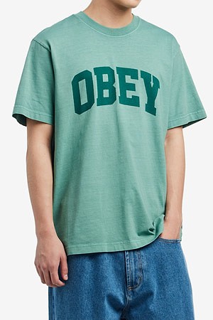 [오베이] COLLEGIATE PIGMENT TEE 콜리지엣 피그먼트 티 - PIGMENT RAIN FOREST