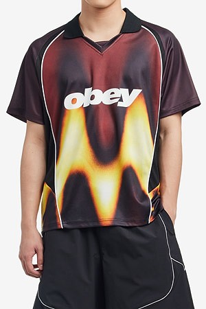 [오베이] OBEY BLURRED SOCCER JERSEY 오베이 블러드 사커 저지 - BURNT RED MULTI