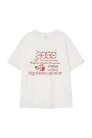 [AEAE] WEB LOGO T-SHIRTS 웹 로고 티셔츠 - STRAWBERRY
