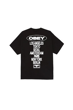[오베이] OBEY GLOBAL IMPACT 오베이 글로벌 임팩트 반팔 티셔츠 - BLACK