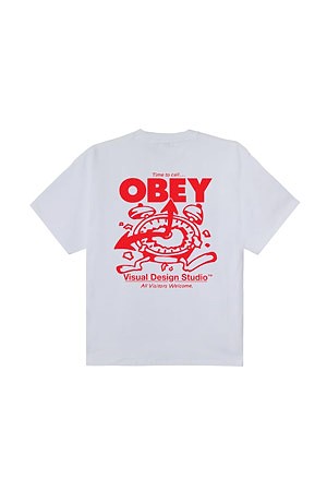 [오베이] TIME TO CALL OBEY 타임 투 콜 오베이 반팔 티셔츠 - WHITE
