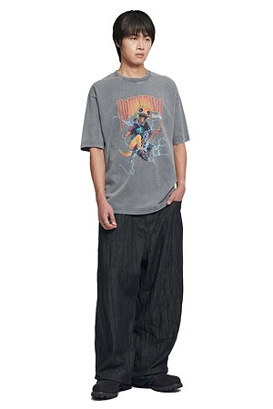 [노매뉴얼] HEAVY METAL GECKO T-SHIRT 헤비 메탈 게코 티셔츠 - WASHED CHARCOAL