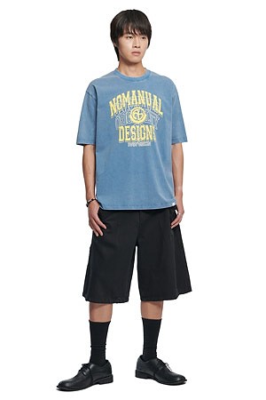 [노매뉴얼] LAYERED ARCH GRAPHIC T-SHIRT 레이어드 아치 그래픽 반팔 티셔츠 - WASHED NAVY