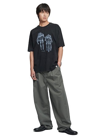 [노매뉴얼] METAL F.S T-SHIRT 메탈 에프에스 반팔 티셔츠 - WASHED BLACK