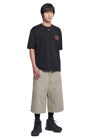 [노매뉴얼] TWO FACE LOGO T-SHIRT 투 페이스 로고 반팔 티셔츠 - BLACK