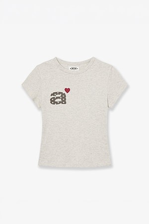 [AEAE] DOT SMALL LETTER TEE 도트 스몰 레터 티 - OATMEAL