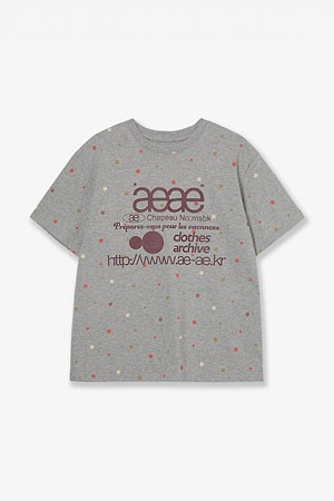 [AEAE] WEB LOGO COLOR DOT T-SHIRTS 웹 로고 컬러 도트 티셔츠 - MELANGE GREY