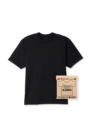 [HANES] 헤인즈 쿠로 크루넥 티셔츠 - BLACK