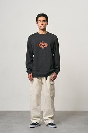 [그라미치] FLAMES L/S TEE 플레임스 롱스리브 티 - VINTAGE BLACK