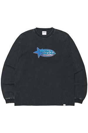 [노매뉴얼] STAR LOGO VINTAGE LONG SLEEVE TEE 스타 로고 빈티지 롱슬리브 티 - WASHED BLACK