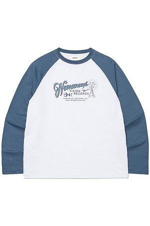 [노매뉴얼] VISION RECORDS RAGLAN LONG SLEEVE TEE 비전 레코드 라글란 롱슬리브 티 - NAVY