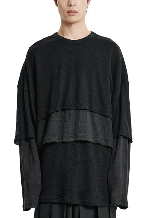 [아조바이아조] Triple Layered Long Sleeve 트리플 레이어드 롱슬리브 - BLACK