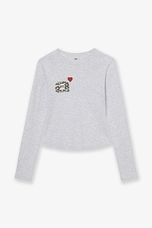 [AEAE] DOT SMALL LETTER L/S 닷 스몰 레터 롱 슬리브 - LIGHT GREY/CAMO