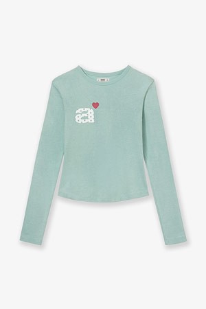 [AEAE] DOT SMALL LETTER L/S 닷 스몰 레터 롱 슬리브 - MINT
