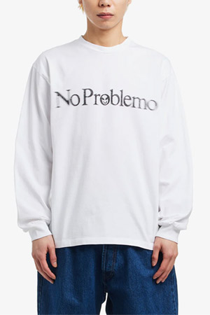 [노 프라블레모] SMILE AWAY LS TEE 스마일 어웨이 롱슬리브 티 - WHITE