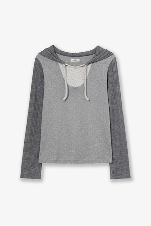 [AEAE] FLOWER BLOCK HOODIE 플라워 블록 후디 - GREY
