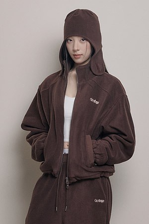 [OURRSHAPE] OVER SHAPE FLEECE ZIP UP 오버 쉐입 플리스 집업 - COFFEE BROWN