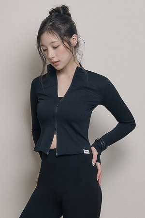 [OURRSHAPE] RELAXED SLIM ZIP-UP 릴렉스드 슬림 집업 - BLACK