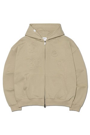 [노매뉴얼] NM EMBOSSED HOODED ZIP-UP NM 엠보스드 후디드 집업 - BEIGE