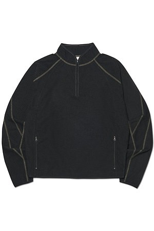 [노매뉴얼] T.L HEAVY WAFFLE HALF ZIP-UP T.L 헤비 와플 하프 집업 - BLACK