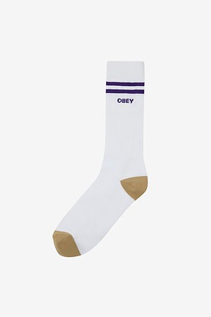 [오베이] OBEY SOCCER SOCKS 오베이 사커 삭스 - WHITE/SURF BLUE