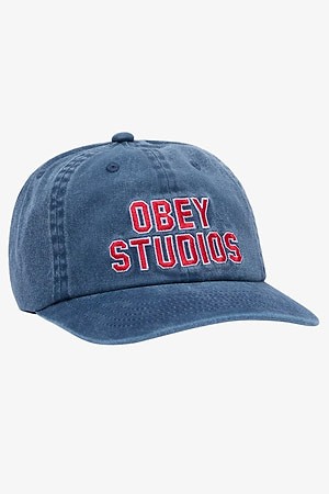 [오베이] PIGMENT OBEY STUDIOS 6 PANEL STRAPBACK 피그먼트 오베이 스튜디오스 6 패널 스트랩백 - PIGMENT MILD NAVY