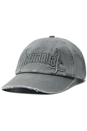 [노매뉴얼] GOTHIC LOGO WASHED BALL CAP 고딕 로고 워시드 볼 캡 - WASHED GRAY