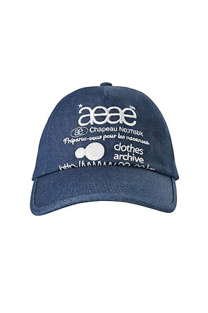 [AEAE] WEB LOGO DENIM 5 PANNEL CAP 웹 로고 데님 5 패널 캡 - MID BLUE