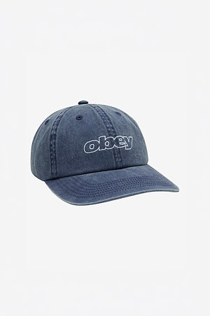 [오베이] PIGMENT OBEY SLANTED 6 PANEL STRAPBACK 피그먼트 오베이 슬랜티드 6 패널 스트랩백 - PIGMENT NAVY
